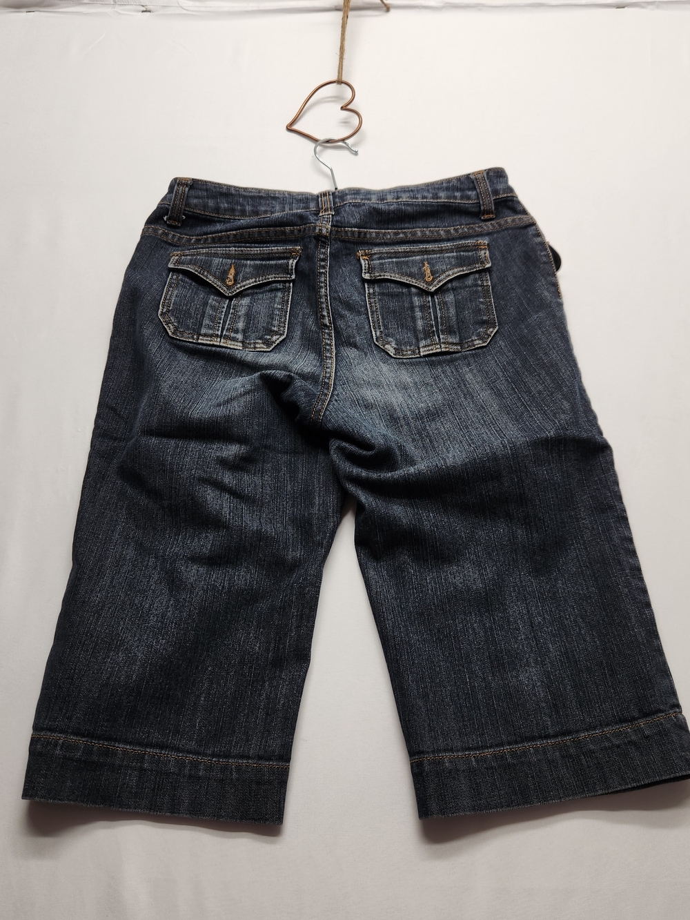 ⭐️Vintage Yuva Dark Wash Denim Bermuda Shorts Jorts Capris Y2K Size 10 - Picture 11 of 13